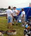 On the left our den leader Russ, on the right Terry. But who is the guy in the middle drinking our beer?  ;-)